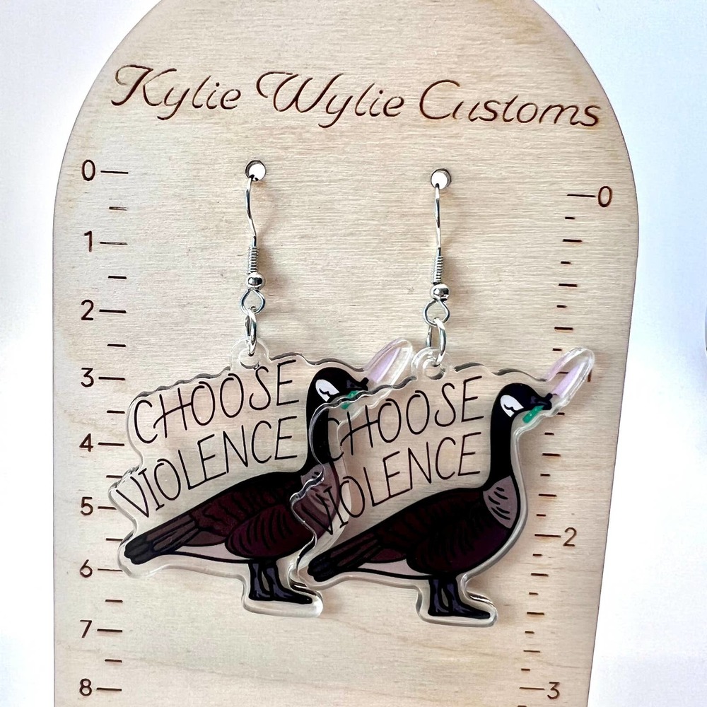 Choose Violence Earrings - Geese Earrings - Halloween Earrings - Knife Earrings - Picture 8 of 8